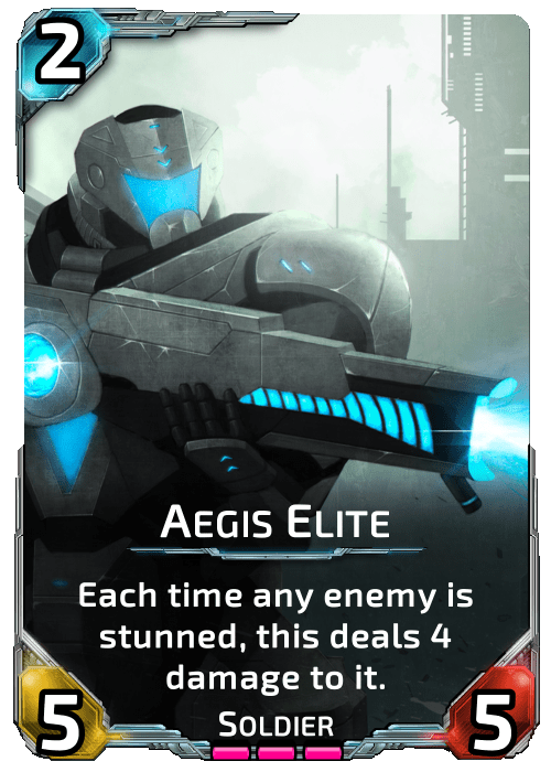 Nova Blitz - Aegis Elite - Each time any enemy is stunned, this deals 4 damage to it.