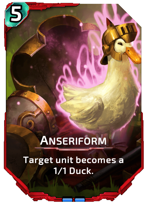 Anseriform Nova Blitz - Anseriform - Target unit becomes a 1/1 Duck