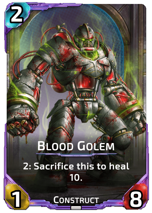 Nova Blitz - Blood Golem - 2: Sacrifice this to heal 10