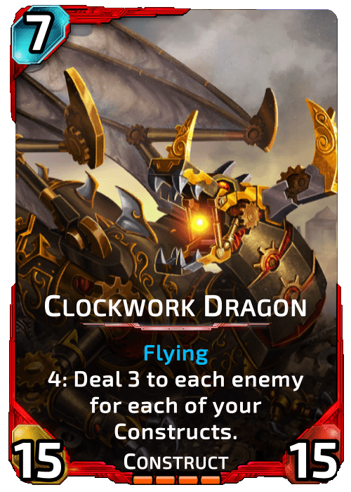 Nova Blitz - Clockwork Dragon - 4: Deal 3 to each enemy for each of your Constructs. 