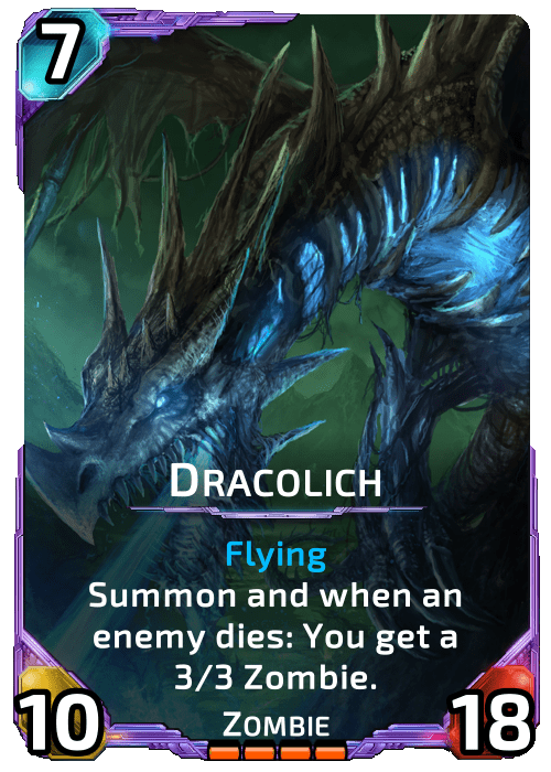 Dracolich Nova Blitz - Dracolich - Summon when an enemy dies: You get a 3/3 Zombie