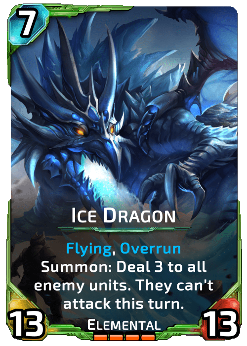 Ice Dragon Nova Blitz - Ice Dragon - Summon: Deal 3 to all enemy units. They can