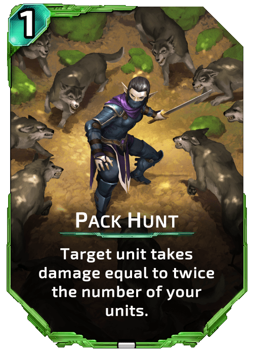 Nova Blitz - Pack Hunt - Target unit takes damage equal to twice the number of your units.