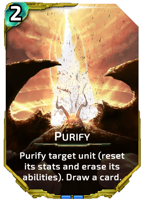 Purify Nova Blitz - Purify - Purify target unit (reset its stats and erase it