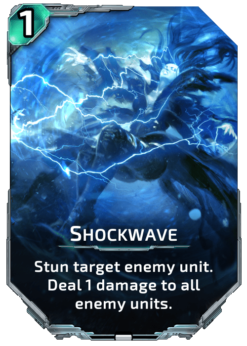 Nova Blitz - Shockwave - Stun target enemy unit. Deal 1 damage to all enemy units.