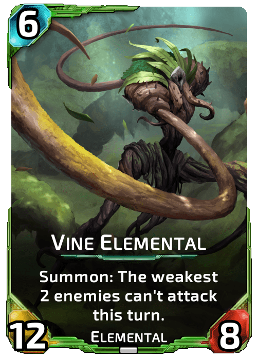 Vine Elemental Nova Blitz - Vine Elemental - Summon: The weakest 2 enemies can